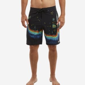 PELAGICS Strike Black Board Shorts 40 XXL Swim Beach